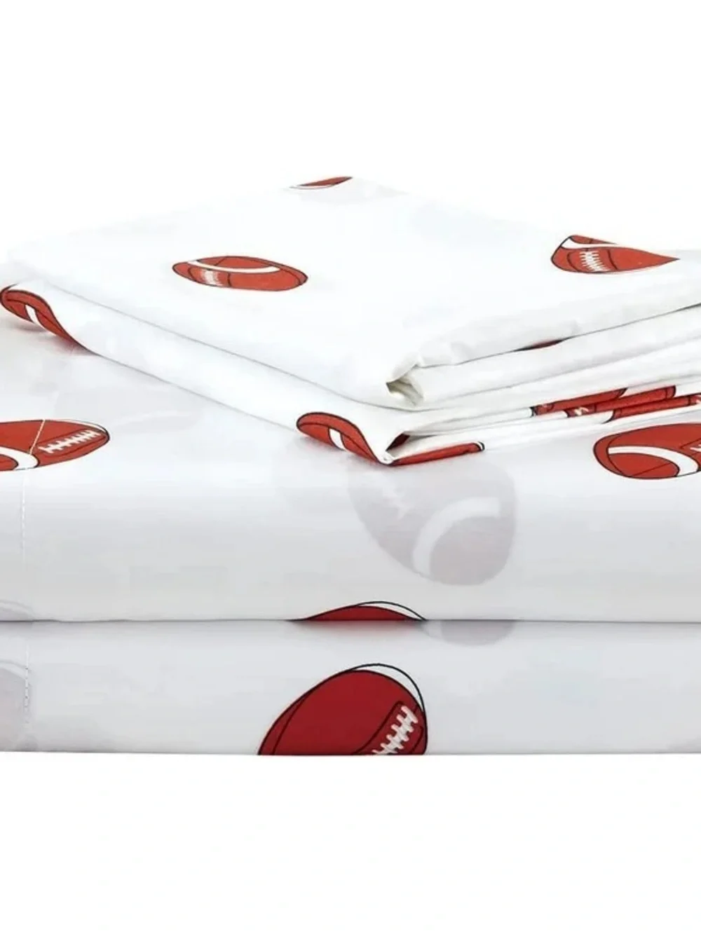 Football Print White 4 piece Full size Sheet Set